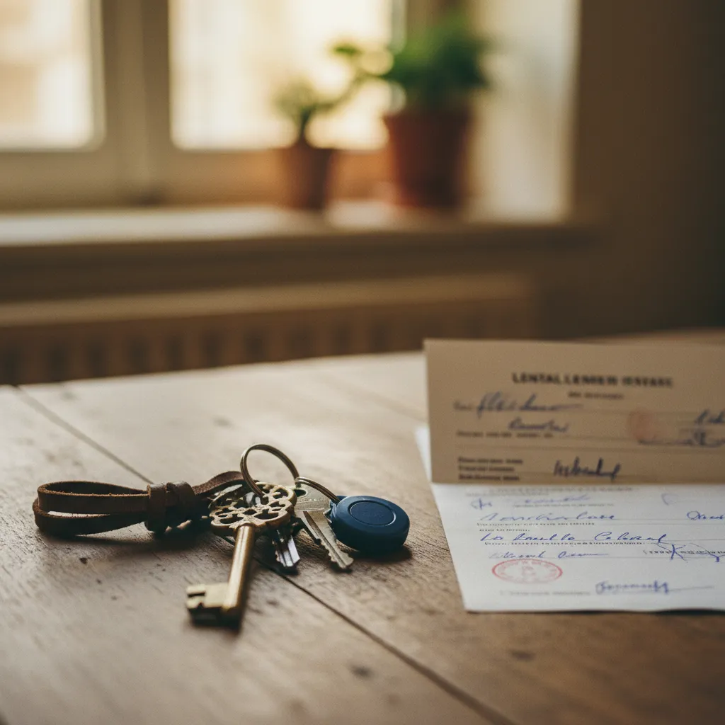 Clés et bail signé, étape finale de la mise en location d'un bien géré
