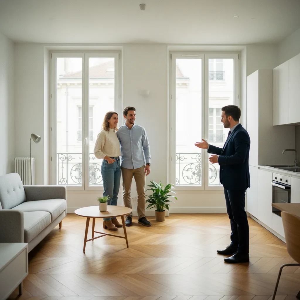 Visite d'un studio lyonnais avant signature du bail de location