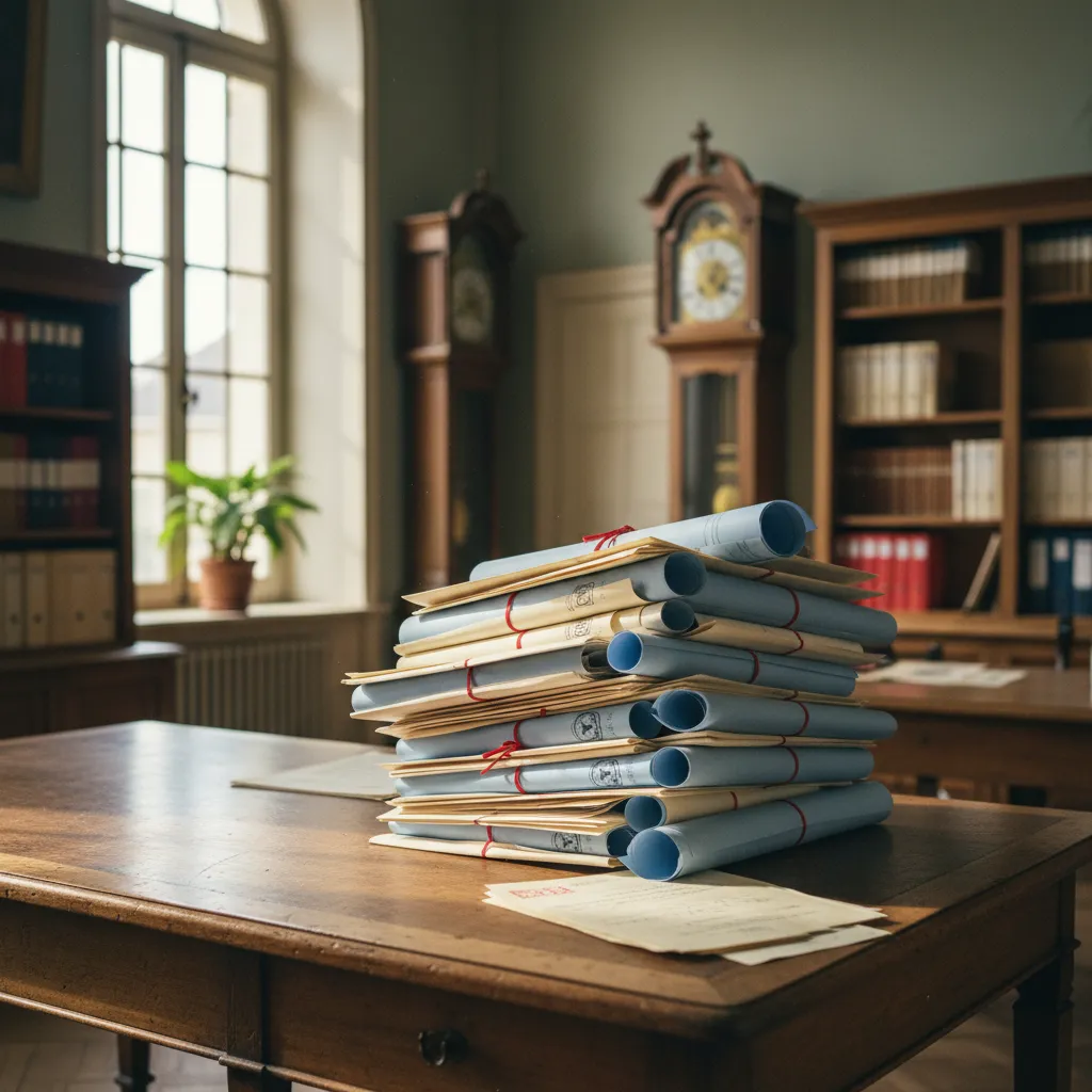 Dossiers de permis de construire en attente dans un service d'urbanisme