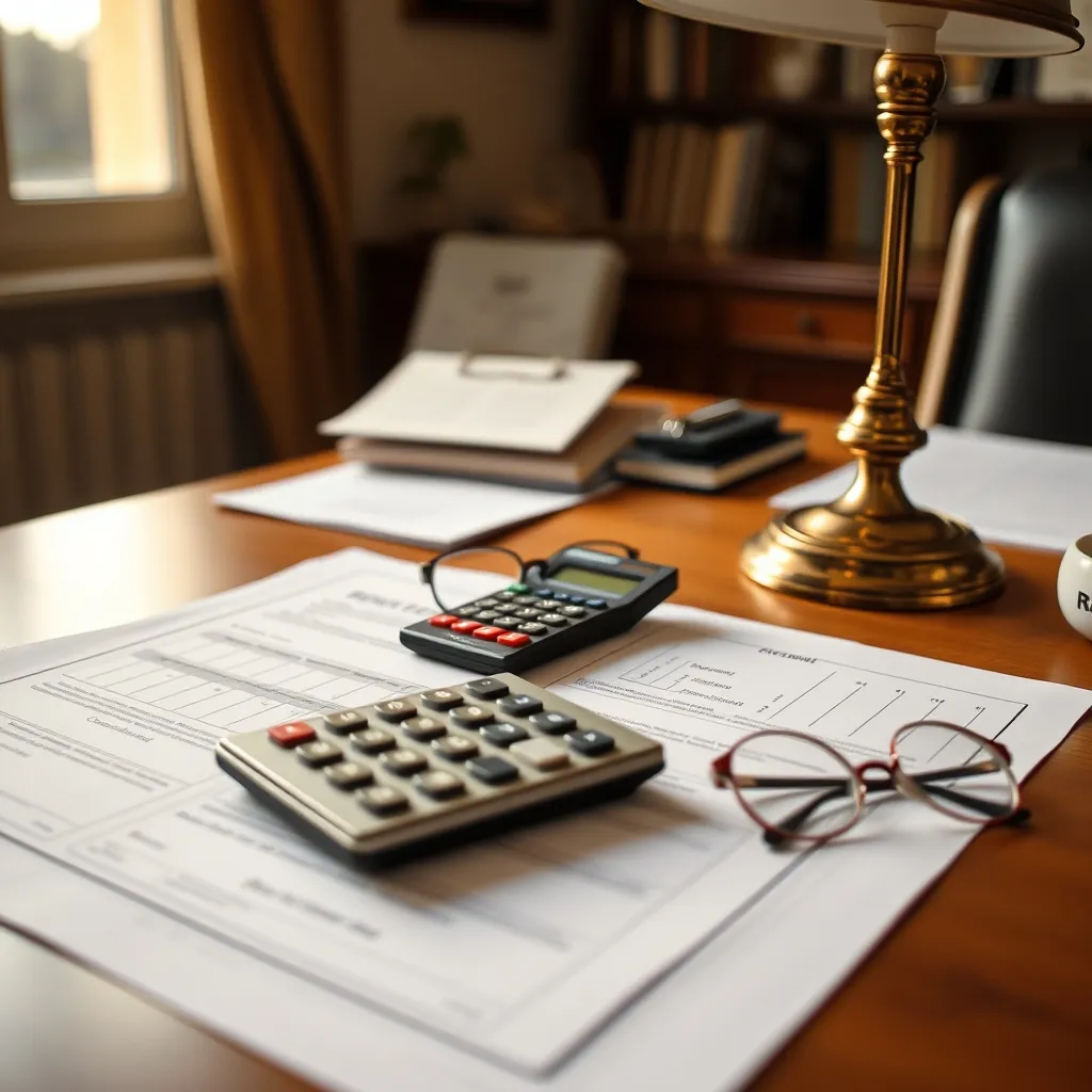Documents de conventionnement et calculs de rentabilité sur le bureau d'un investisseur