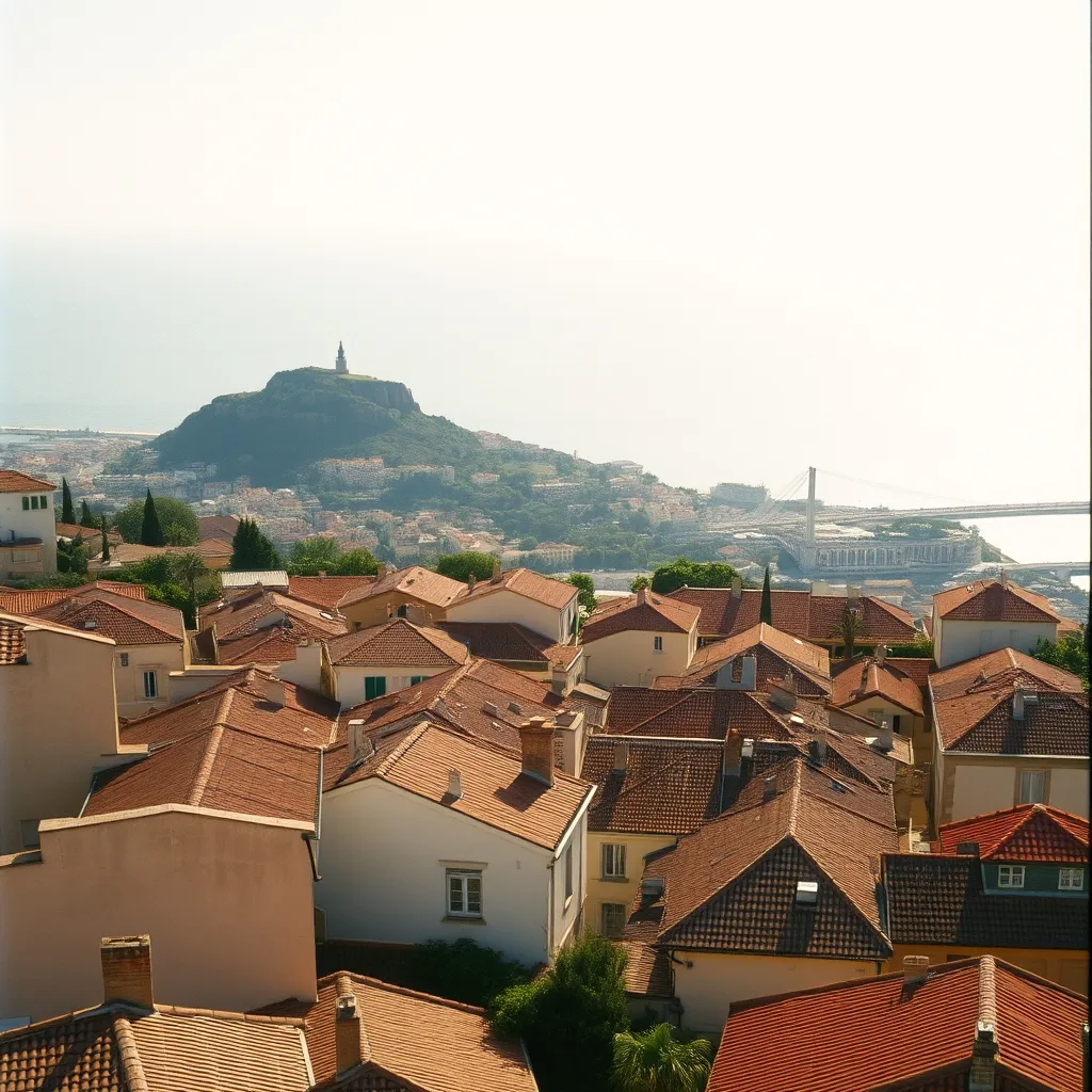 Vue panoramique de Sète entre mer Méditerranée et étang de Thau depuis le Mont Saint-Clair