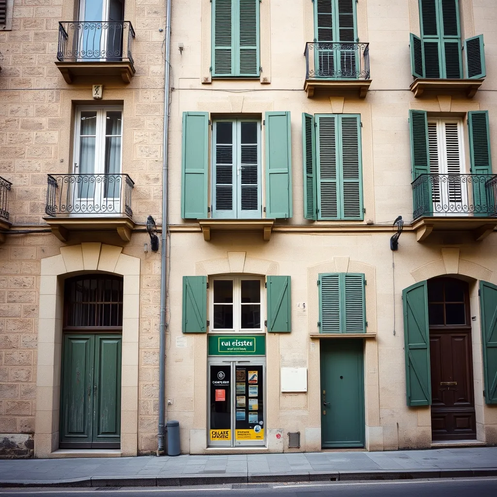 Façade d'immeuble résidentiel dans un quartier prisé de Valence