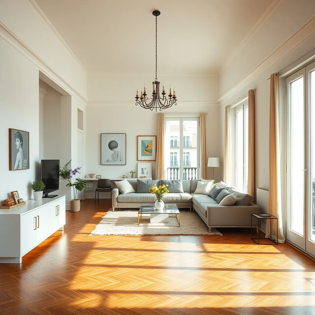 Intérieur rénové d'un appartement marseillais ancien, prêt pour la mise en location meublée