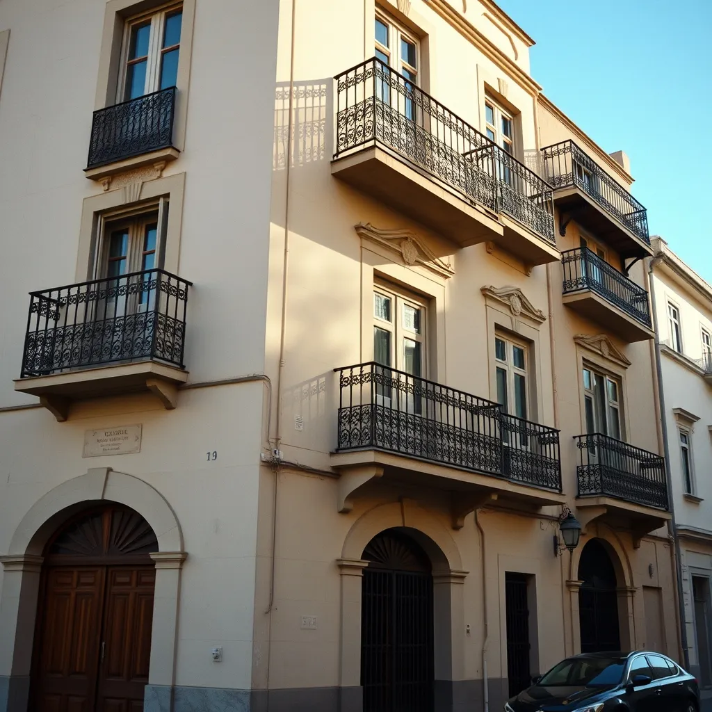 Façade d'un immeuble haussmannien dans le centre historique d'Alger
