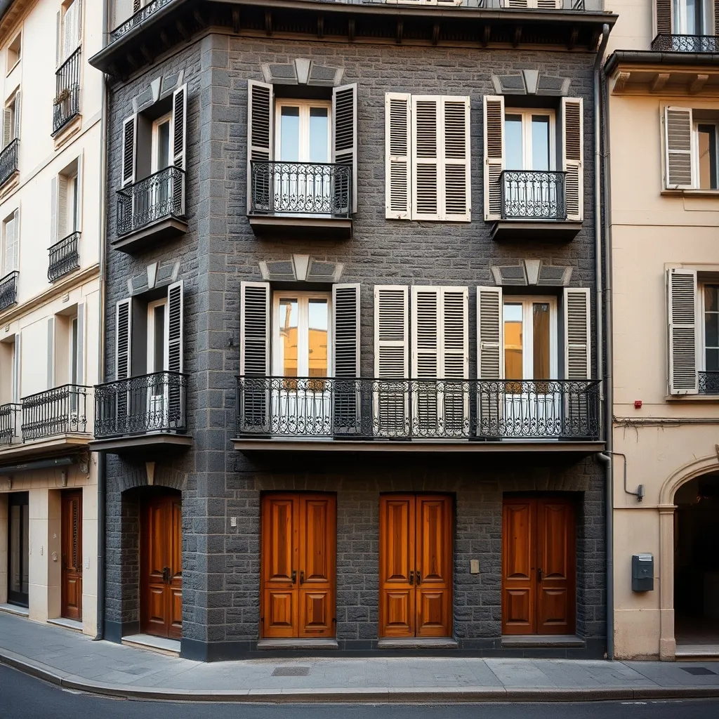 Immeuble d'habitation en pierre volcanique dans le centre de Clermont-Ferrand