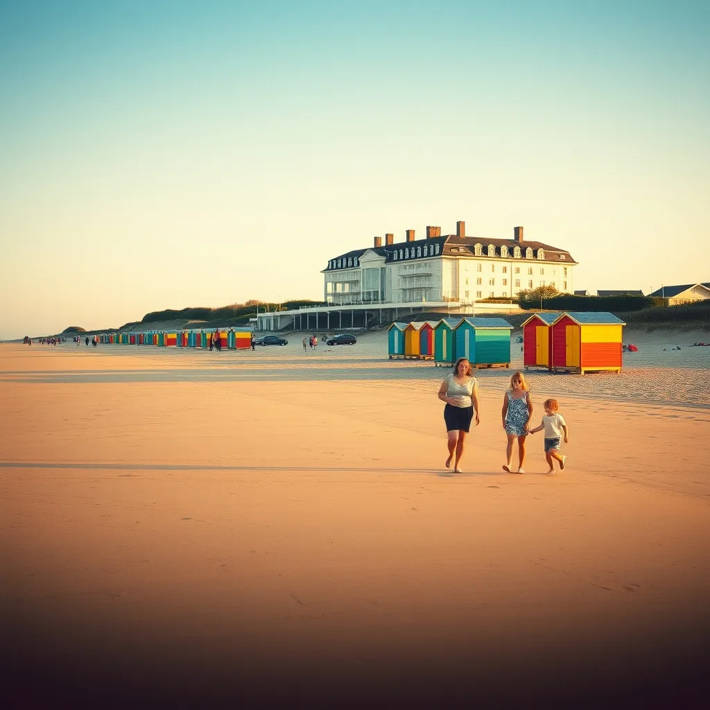 La plage de Cabourg en été, principal atout de la station pour la location saisonnière meublée
