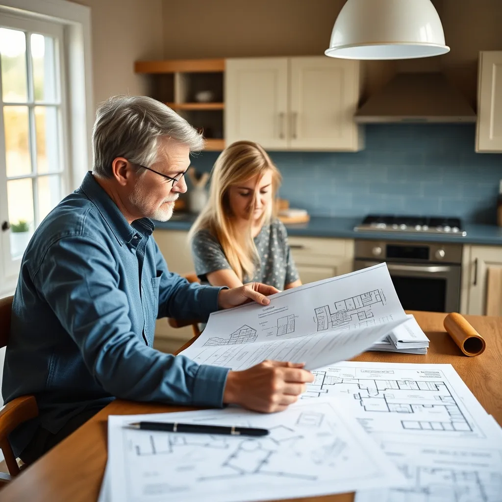 Étude des plans et du budget de construction avec un constructeur de maisons individuelles