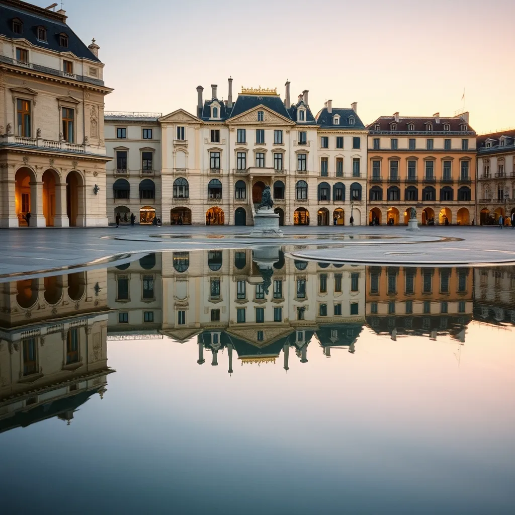 La Place de la Bourse et le miroir d'eau, symboles du patrimoine architectural bordelais