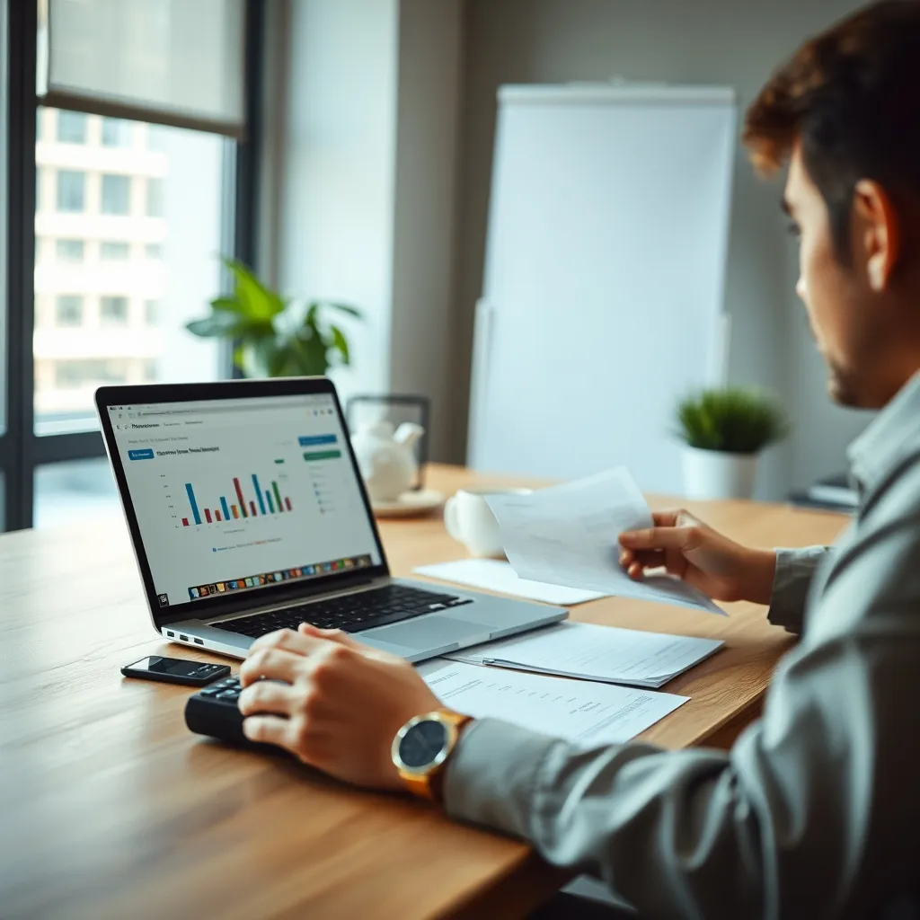 Un gestionnaire locatif analyse les comptes rendus de gestion sur son espace propriétaire en ligne