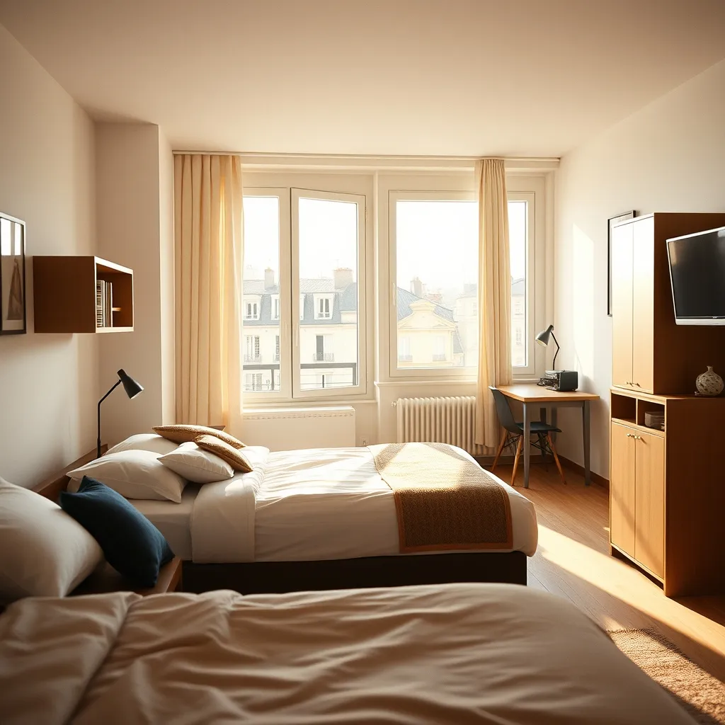 Intérieur d'un studio meublé prêt à la location à Nantes